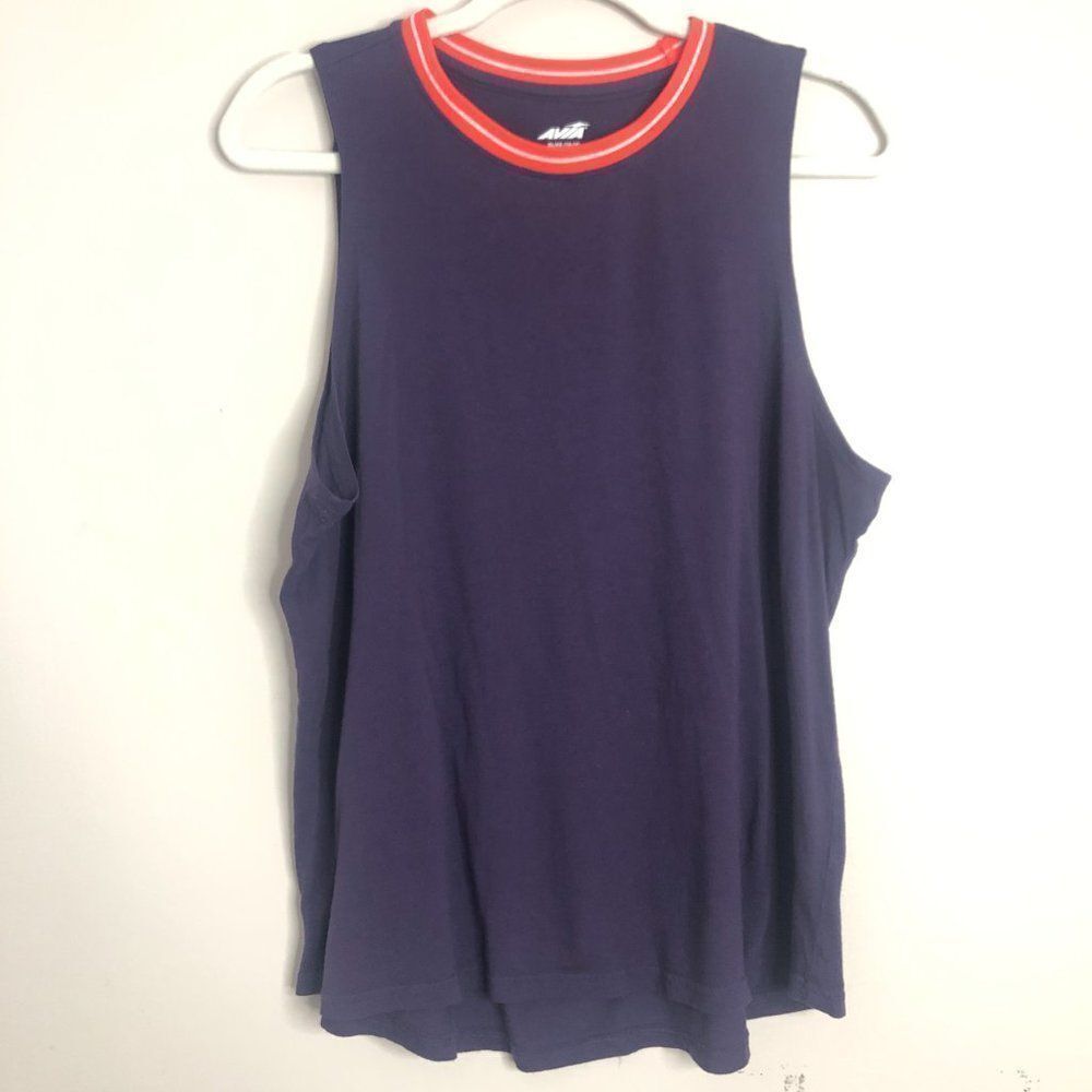 Avia Purple‎ Neon Collar Muscle Tank Workout Sports Gym - Picture 2 of 7